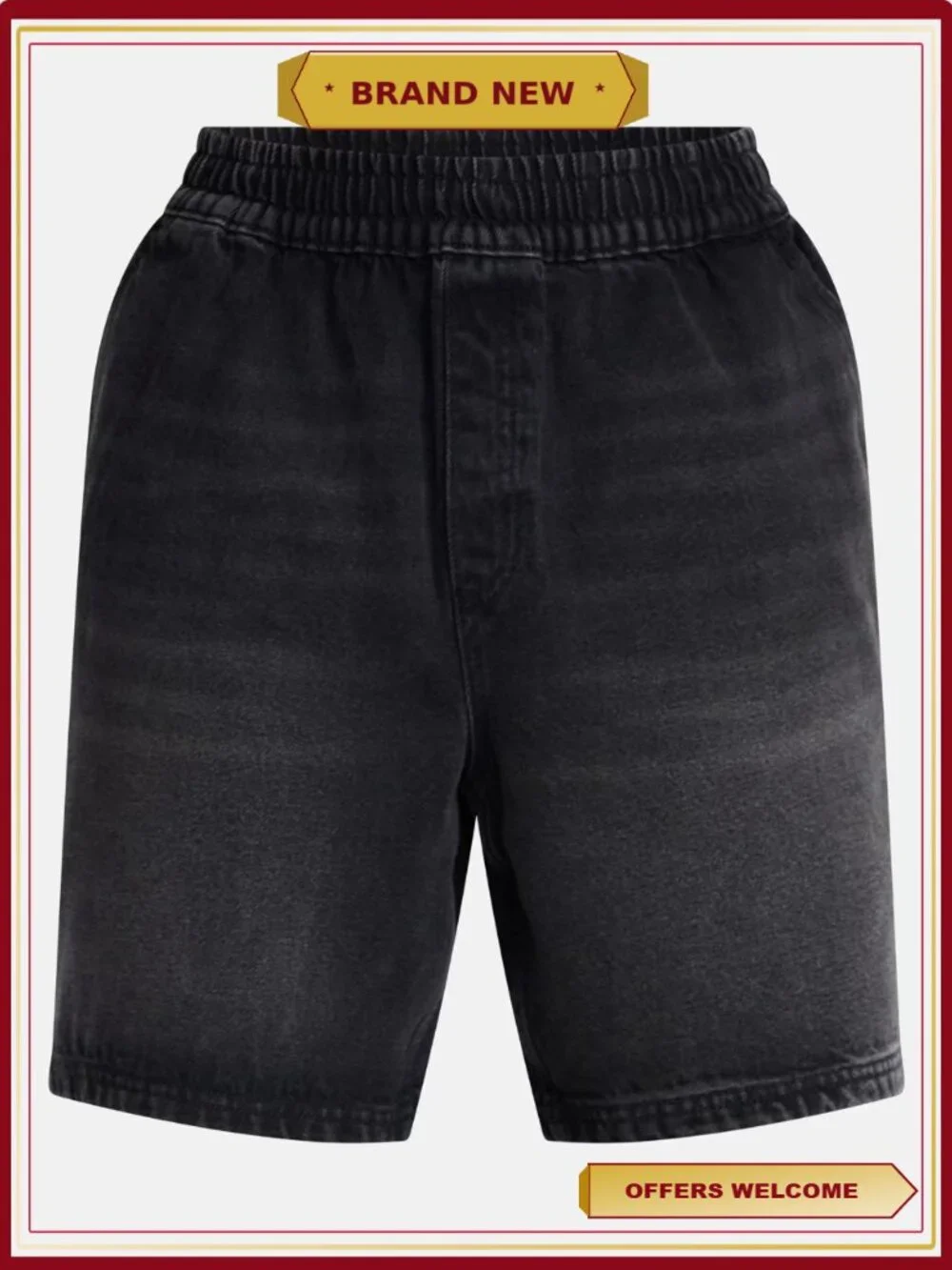 Men's 100% Cotton Denim Shorts Elastic Waist 7